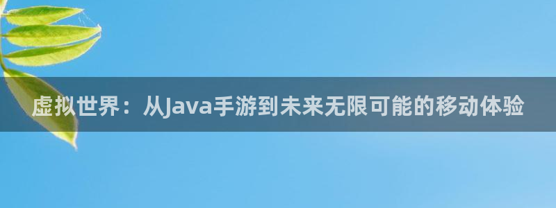 V8娱乐注册：虚拟世界：从Java手游到未来无限可能的移动体